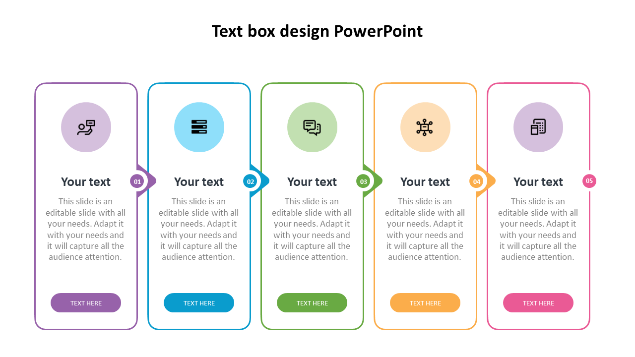 Best Text Box Design PowerPoint Presentation-Five Node